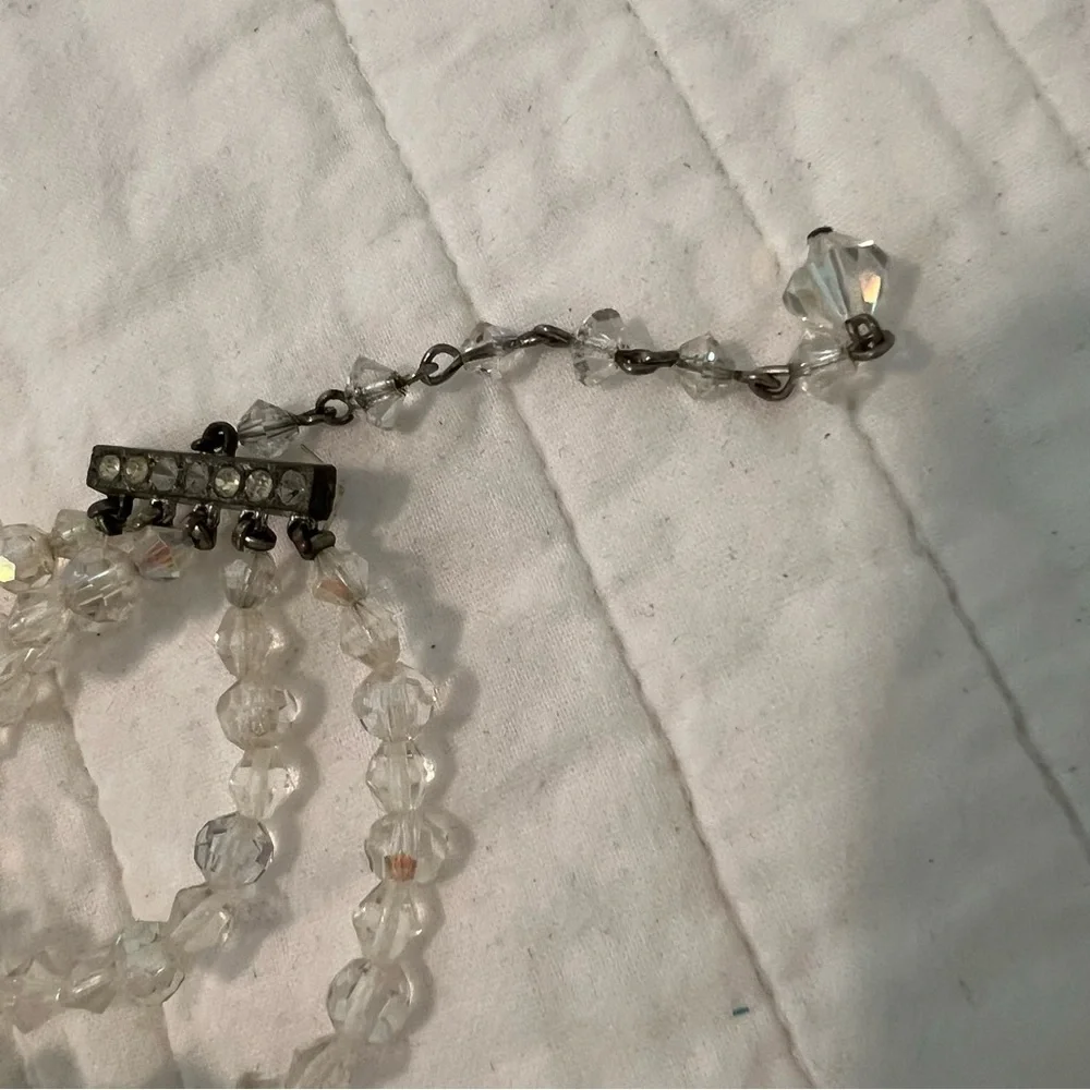 Vintage Aurora beads Five Strand Multi Layer Faceted Striking Elegant Sparkly